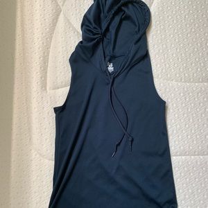 Short sleeve navy workout hoodie